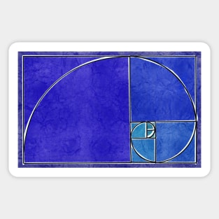 Fibonacci Spiral -Blue Sticker